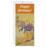 Bookmark Happy Birthday Yellow Vase rack cards