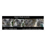 Bookmark Koalas Adopt a Wildlife Child Australia business cards