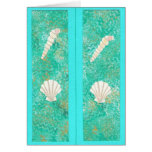 Bookmark Seashells on green card