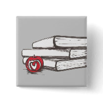 Books + An Apple | Pin | Customisable