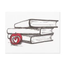 Books + An Apple | Postcard | Customisable