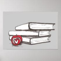 Books + An Apple Poster | Customisable