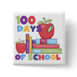 Books and Apples 100 Days of School Tshirts Buttons