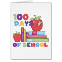 Books and Apples 100 Days of School Tshirts cards
