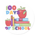 Books and Apples 100 Days of School Tshirts stickers