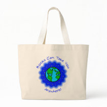 Books Can Take You Natural Jumbo Tote Canvas Bags