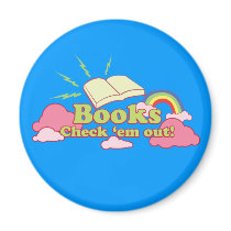 Books Check Em Out Magnet
