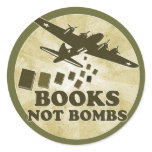 Books not Bombs stickers