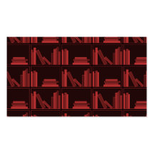 Books on Shelf. Dark Red. Business Cards