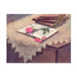 BOOKS & ROSE by SHARON SHARPE Postcard