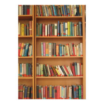 Bookshelf background invites