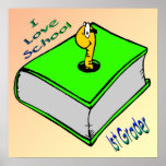 Bookworm 1st Grader Poster