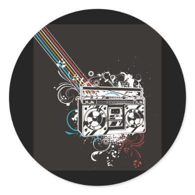 Boombox Boom Box Ghetto Blaster Jambox Round Stickers by fotoshoppe