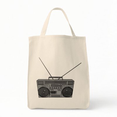 Boombox Ghetto Blaster Jambox Radio Cassette Tote Bags by goodnewsgifts