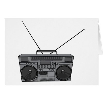 Boombox Ghetto Blaster Jambox Radio Cassette Card by goodnewsgifts