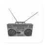 Boombox Ghetto Blaster Jambox Radio Cassette Square Stickers