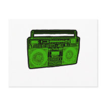 boombox ghetto blaster radio post card