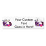Boombox radio and hand graphic, word Music Bumper Sticker