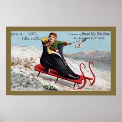 Boot Sled for Burts Shoes Print by diane_evelyn