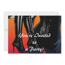 Boots and Corset Fetish Art Invitation