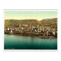 Boppard, the Rhine, Germany rare Photochrom Post Card
