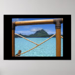 Bora Bora Tahiti Overwater Bungalow Railing View posters