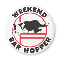 Border Collie Agility Weekend Bar Hopper Fridge Magnets