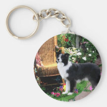 Border Collie Art Gifts Key Chains