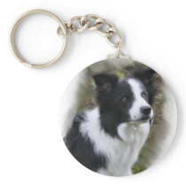 Border Collie Art Gifts Key Chain