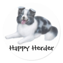 Border Collie Blue Merle Herding Sticker