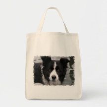 Border Collie Canvas Tote Canvas Bags