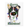 Border Collie Christmas Lights Postcard