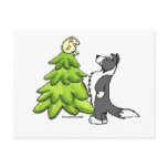 Border Collie Christmas Post Cards
