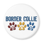 BORDER COLLIE DAD Paw Print Refrigerator Magnet