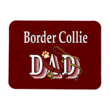 Border Collie Dad Rectangular Magnet