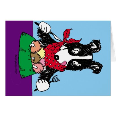 Border Collie Dinner Greeting Card by cathylester