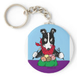 Border Collie Dinner Key Chains