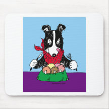 Border Collie Dinner Mouse Pads