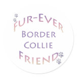 Border Collie Furever Round Stickers