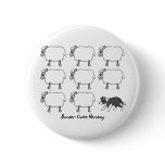 Border Collie Herding Sheep Button