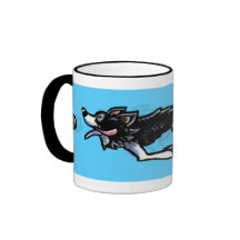 Border Collie in Action Coffee Mugs