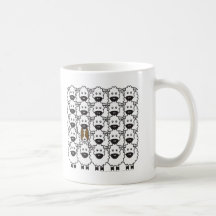 Border Collie in the Sheep Coffee Mugs