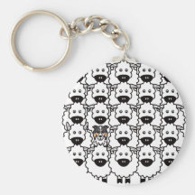 Border Collie in the Sheep Key Chain