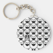 Border Collie in the Sheep Key Chains