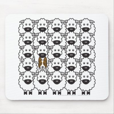 Border Collie in the Sheep Mouse Pads by khocker