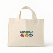 BORDER COLLIE MOM Paw Print 1 Tote Bag
