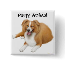 Border Collie Party Animal Pin