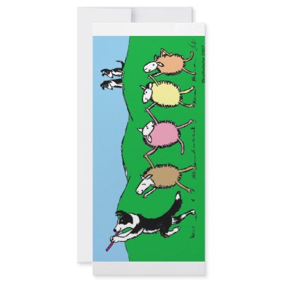 Border Collie Pied Piper Rack Card Template by cathylester