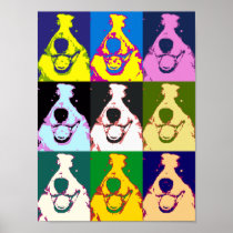 Border Collie Pop Art Poster