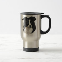 Border Collie Portrait Coffee Mugs